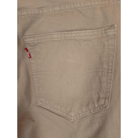 Levis 501 Tan Beige Button Fly 5 Pocket Denim Jeans Pants Mens Size 32 x 30 - Picture 9 of 12